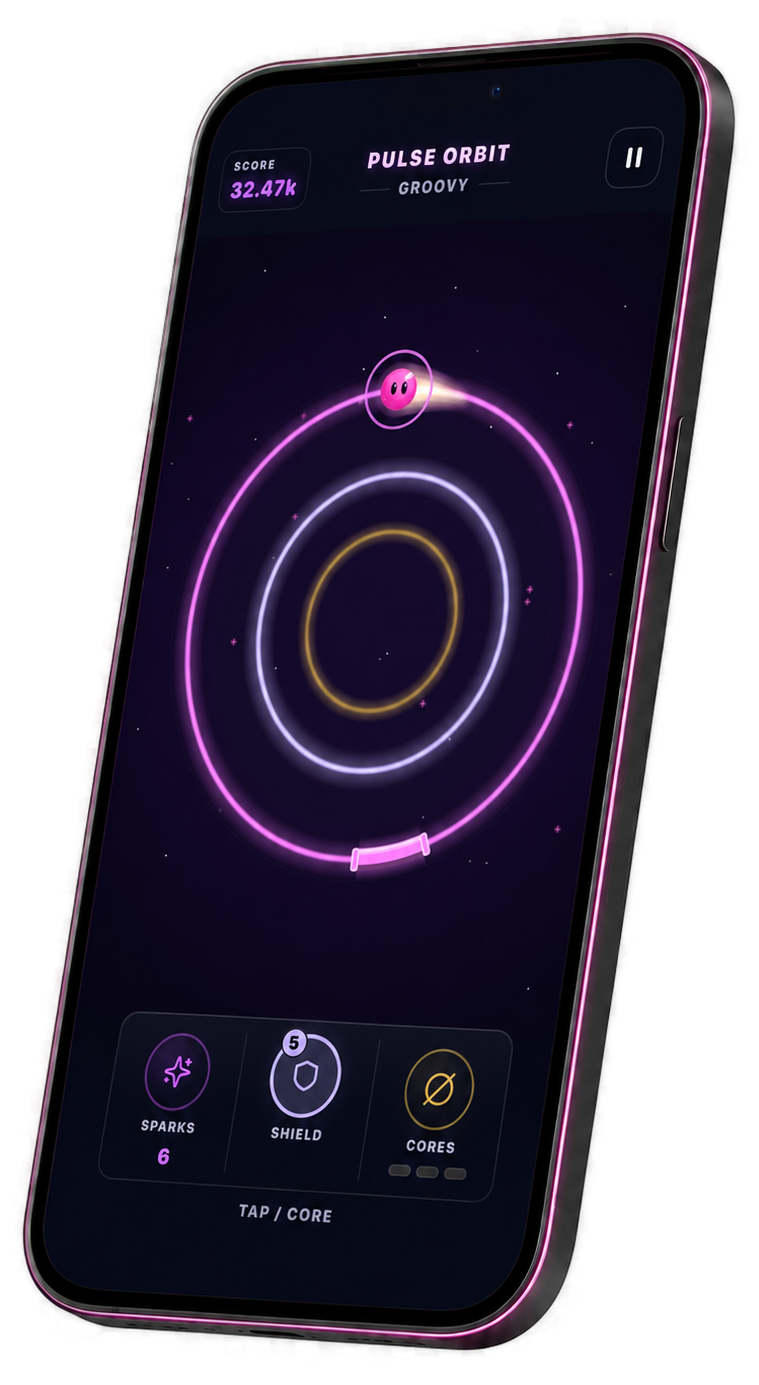 Orbit Drive gameplay — pulse and shield moments