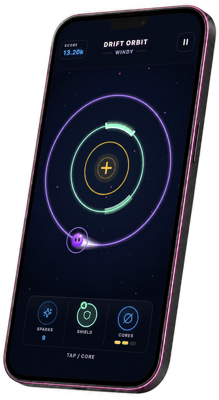 Orbit Drive gameplay — drifting through a quiet stretch