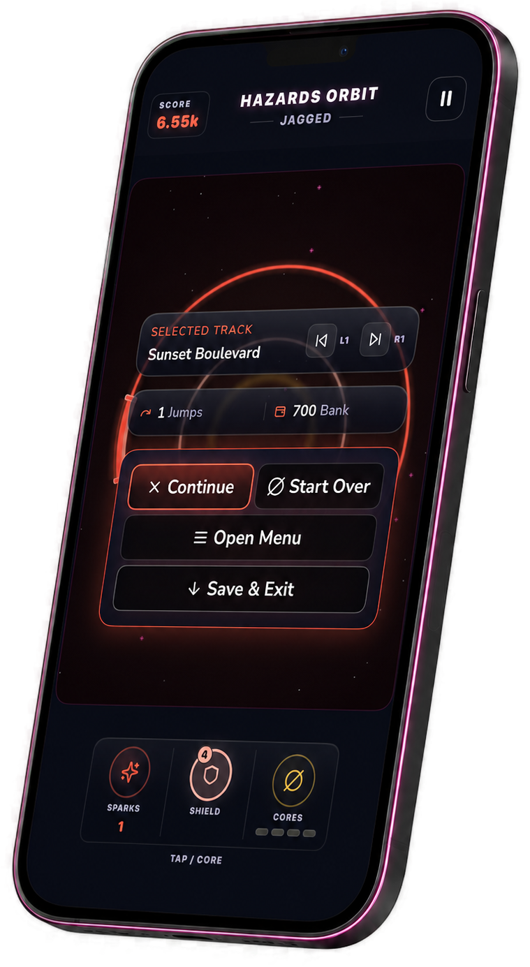 Orbit Drive gameplay — music and audio settings